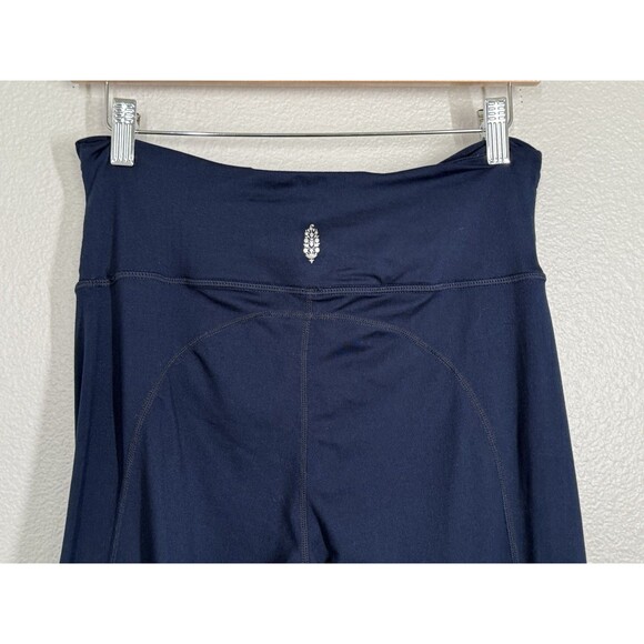 FREE PEOPLE MOVEMENT FP Navy Blue Crossover Waist Leggings Size L Athleisure EUC - Picture 4 of 10